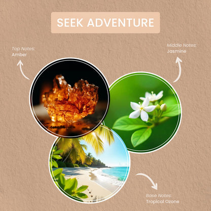 Carolina Seek Adventure Scented Candle, 16 oz Amber & Jasmine Scented, 2 Wick Wellness Relaxing Candle, 60H Burn Time, Ideal for Creating a Welcoming Home - Made in The USA