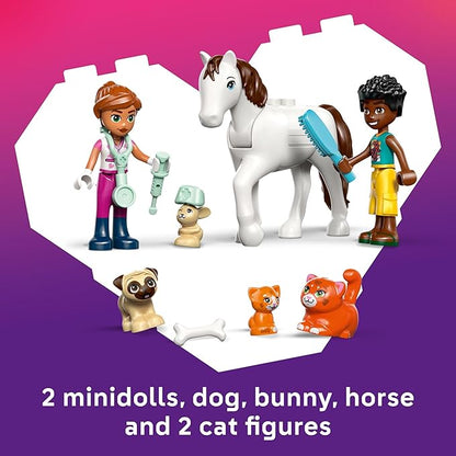 LEGO Friends Animal Vet Clinic Building Toy - Playset for Preschool Girls &amp Boys Ages 4+ - Gift for Birthdays - W/Valeria &amp Zac Minidolls 5 Toy Pets &amp Accessories - 42696