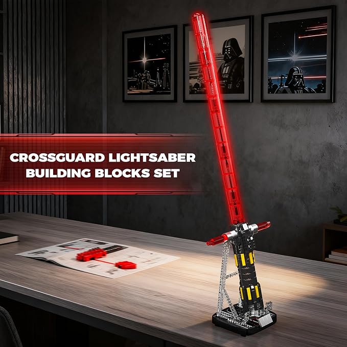 Mould King 10239 Lightsaber Building Set LED Rechargeable Saber Sword Toy as Party Halloween Holiday Birthday Gift Creative Buildable Toy for Adults(1168 Pieces)