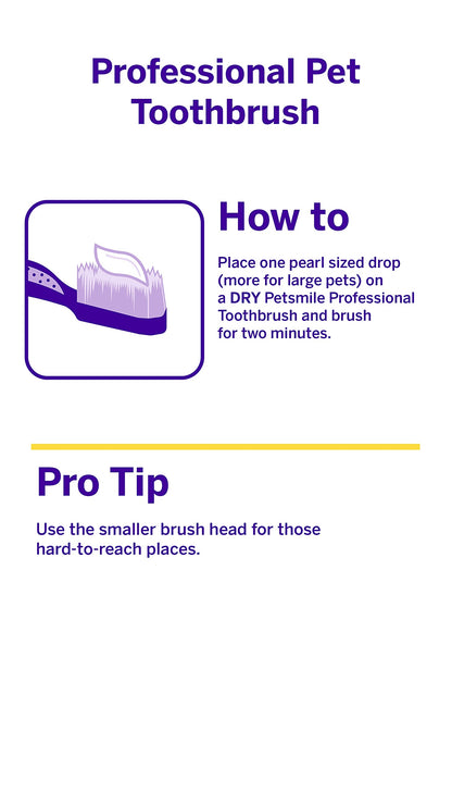 petsmile Professional Pet Toothbrush - Patented 45 Degree Cat & Dog Toothbrush for Small & Large Animals - Pet Accessories for Dental Care - VOHC Approved Teeth Cleaning - Dog Toothpaste Not Included