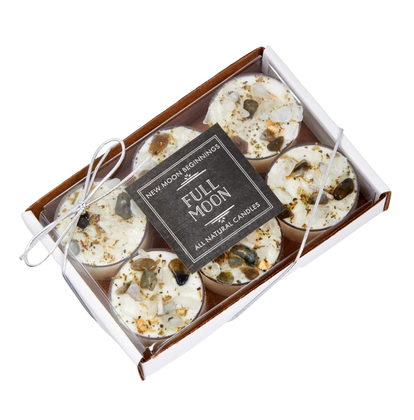 New Moon Beginnings Full Moon Candle - Purification & Cleansing Tealight Candle - Set of 6 - Jasmine, Violet, Bergamot Scent