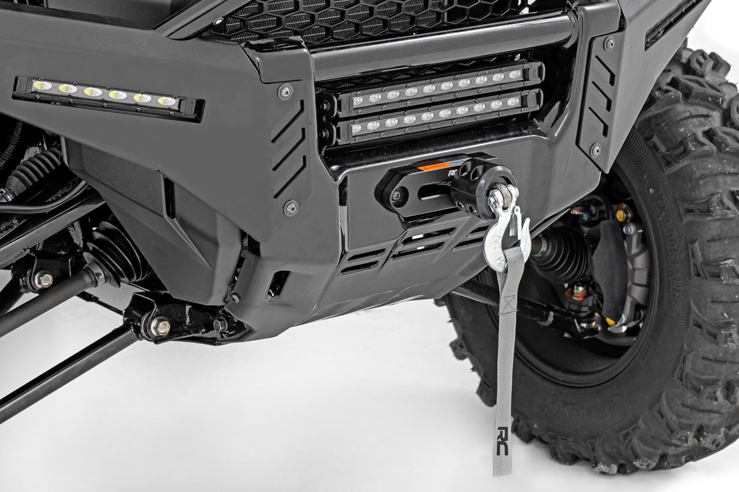 Rough Country 4,500 LB Winch Mount Kit for Honda Pioneer 1000/1000-5 - Bolt-On Mounting Plate with RS4500S UTV Winch & Synthetic Rope