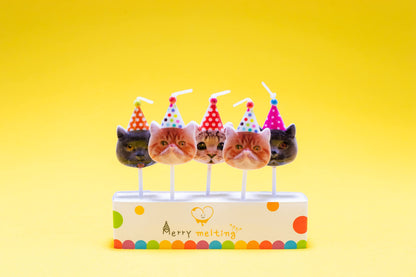 Merry Melting Birthday Candle for Cake Topper (cat Birthday Candle)
