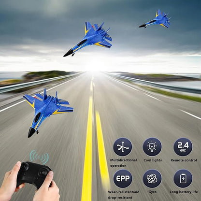 RC AirplaneGlider Aircraft.for Foam Remote Control Planes for Adults Beginners360° Flip Easy to Fly (Blue)