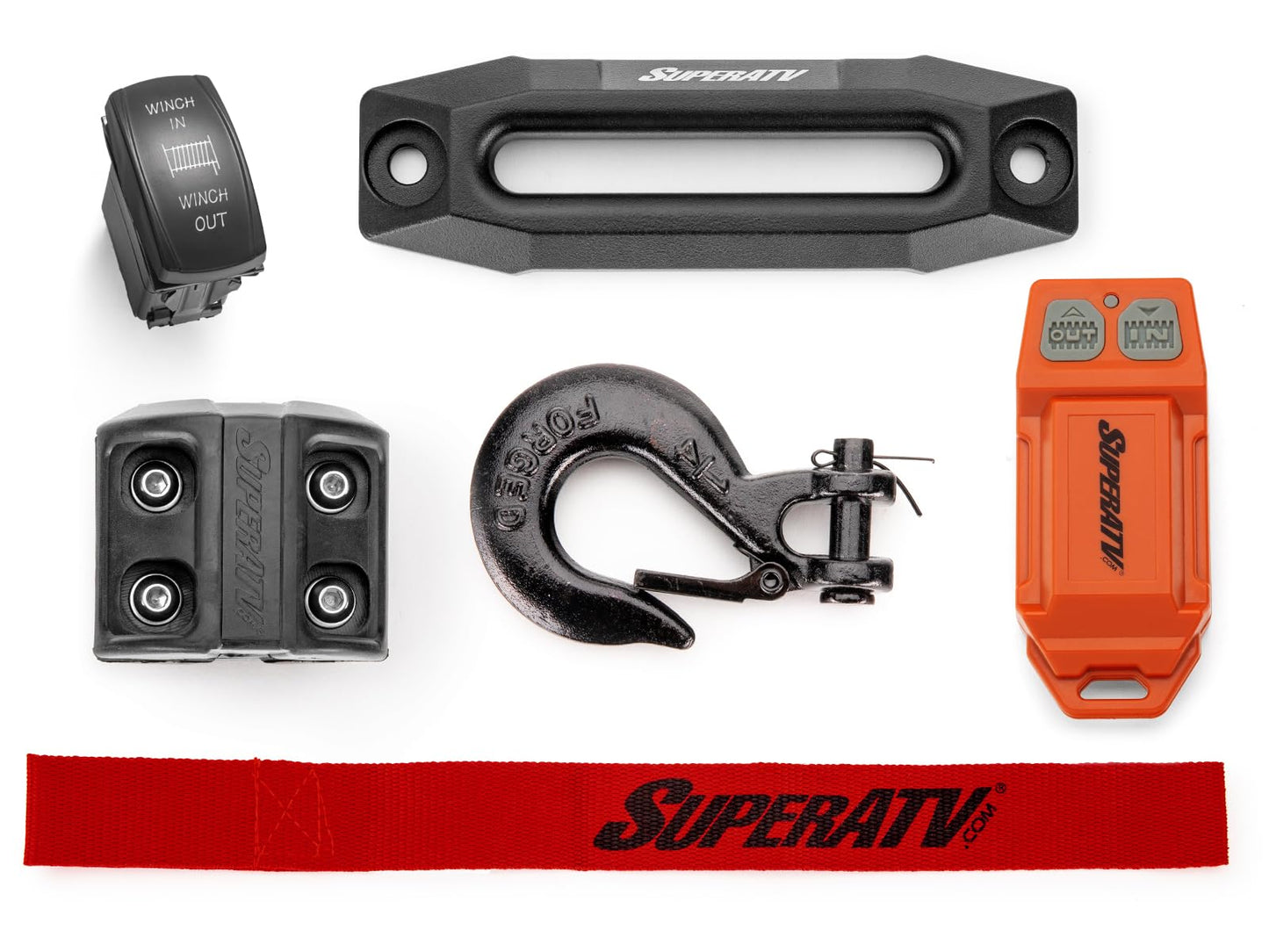 SuperATV 4500 lb Winch For UTV/ATV | Complete Black Ops Winch Kit | Waterproof Seals And Solenoid | 1.3 HP Motor | 166:1 Gear Ratio