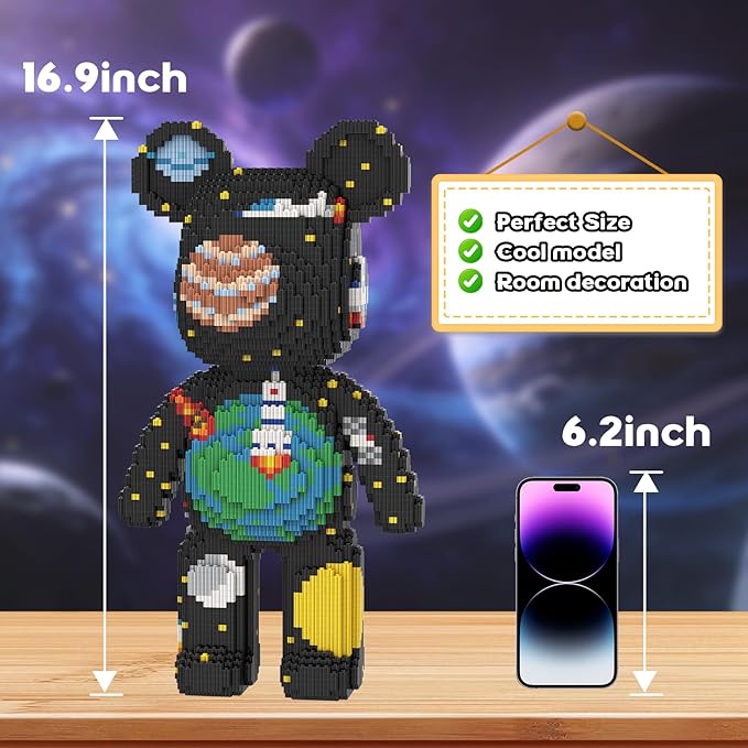 Space Bear Building Blocks (5800 PCS) Creative Animal Brick Set for Kids &amp Adults Micro Building Blocks Teddy Blocks Children Toys for Christmas Halloween Anniversary