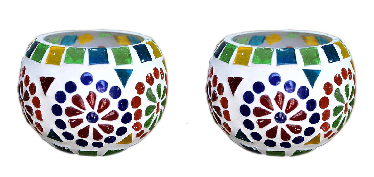 eSplanade Tealight Holders, Tea Light Holder Votive Candles Holders (Glass Tealight Set of 2)