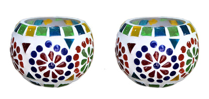 eSplanade Tealight Holders, Tea Light Holder Votive Candles Holders (Glass Tealight Set of 2)