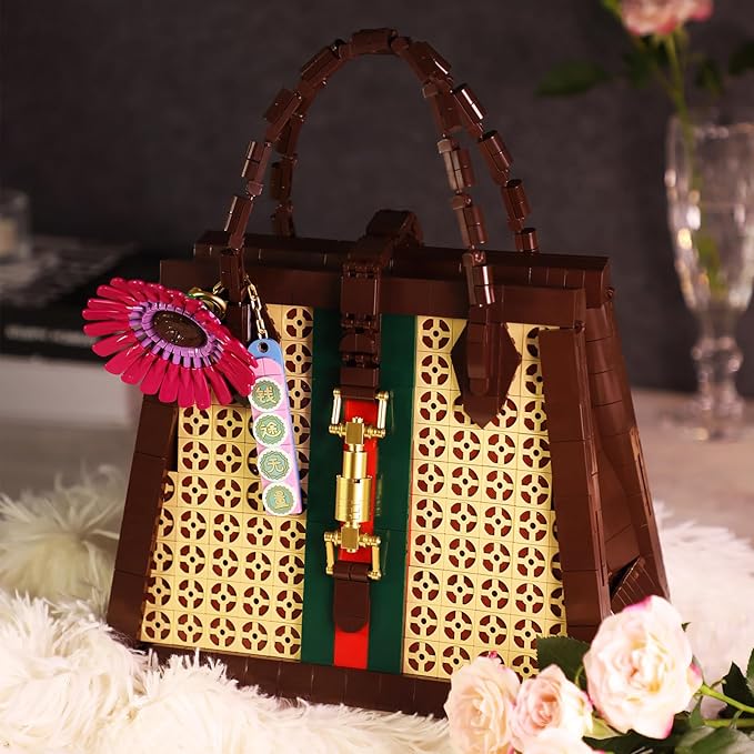KAZI Purse Building Set Handbag Model Building BlocksPurses to Build for WomenGifts for Adults for Anniversary and Valentines DayMothers DayChristmas