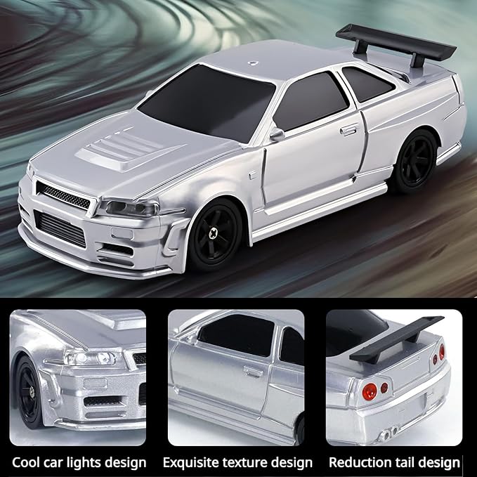 Remote Control Car 2.4GHz High Speed 15KM/H RC Cars Toys1/43 Scale Mini RC Drift Car RTR Mini Racing Vehicle for Adults - Indoor/Outdoor Use (4304 1Battery Box)