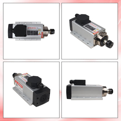 CNCTOPBAOS 2200W 220V CNC Router Spindle Motor,Square 2.2KW Air Cooled Spindle Motor ER20 400Hz 24000rpm 4 Bearings for CNC Milling Machine Engraving Cutting Wood,Plastic,Aluminum,Acrylic,PVC etc