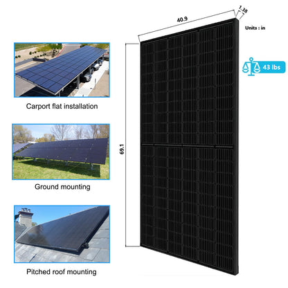 Futuresolar 720W (2×360W) Solar Panels for 12/24 Volt System, High-Efficiency Half Cell Monocrystalline PV Module Power Charger for RV Marine Rooftop Farm Battery and Other Off-Grid Applications