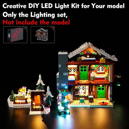 VONADO Colorful Light Kit for Lego Alpine Lodge Christmas Village 10325 Updated Creative LED Lighting Set Accessories Compatible with Lego 10325 Christmas Winter Village (Lights Only No Models)