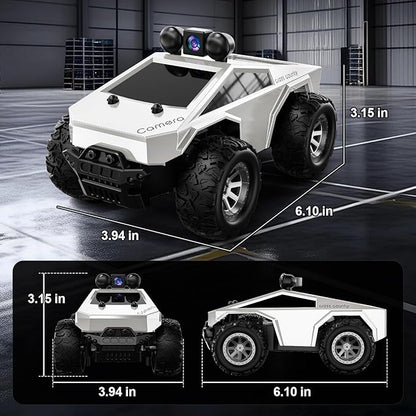 RC Cars with Camera Remote Control Truck with 720P HD FPV Camera All-Terrain Remote Control Car with Body Light Rechargeable Battery 1:28 RC Car Vehicle Toy Gifts for Adults Kids Boys Girls
