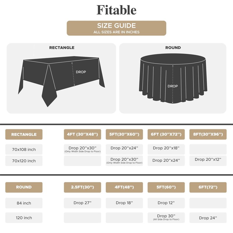 Fitable 8 Pack Table Cloth Rectangle Table: Stain and Wrinkle Resistant Tablecloth Rectangular, Washable Polyester Tablecloths for Wedding Party Dining Banquet Event Catering(White, 70x108 Inch)