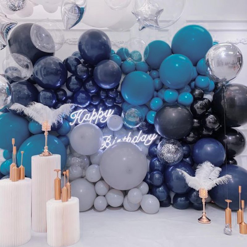 PartyWoo Metallic Navy Blue Balloons 50pcs 12 Inch Chrome Blue Balloons for Graduation Baby Shower Bridal Shower Gender Reveal Engagement Teacher Appreciation Birthday Party Decorations Blue-G113
