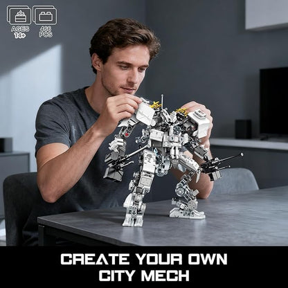 HIGH GODO Ghost Killer Mech Robot Transforming Building Blocks Set for Adults City Warrior Justice Hero Soldier Mech Model Building Kit Cool Creative Robots Toys Gift for Teens 466 Pieces