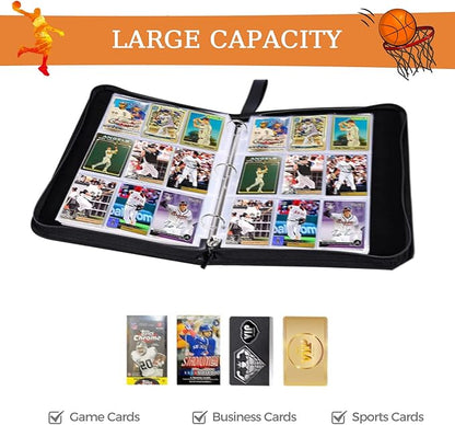 Basketball Cards Binder 900 Pockets Trading Cards Holder Card Collectors AlbumTrading Card Binder 9 Pocket with 50 Removable Sleeves for Basketball Card and Sports Card