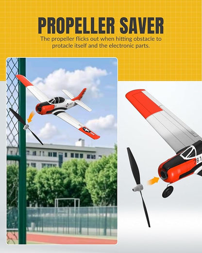 volantexrc RC Plane for Beginners 4CH WWII RC Airplane T28 Trojan with Aileron 2.4Ghz Remote Control Plane with Xpilot Self Righting &amp One Key Aerobatic for Adults (761-9 RTF)