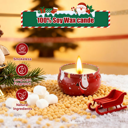 Christmas Scented Candle Gift 12 Pack, Christmas Candles for Home Scented, 100% Natural Soy Wax Long Lasting Jar Aromatherapy Candle Gifts for Mother's Day