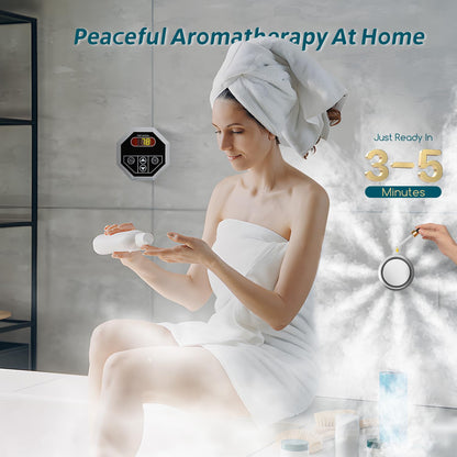 Hapyvergo Steam Shower Generator Kit 6KW for Bath Sauna SPA, Self-draining System, Aromatherapy Steam Head, LED Waterproof Controller 77-131℉ For Home Commercial Use