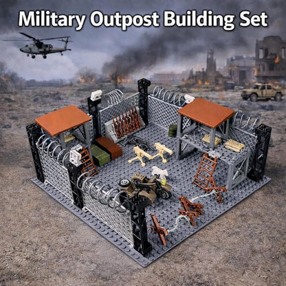 ELEFOCUS WW2 Military Base Building Set Custom Miniguns SWAT Gear and Army Weapons PackWitch 10 Soldier Figures