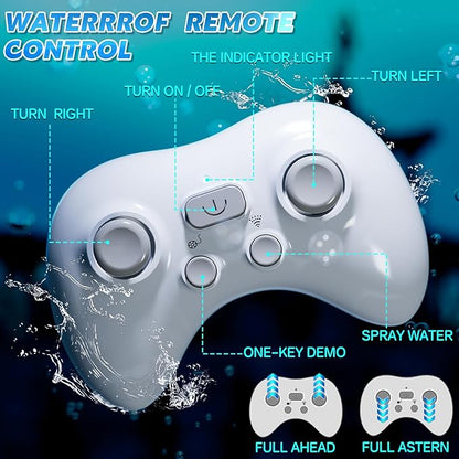 Remote Control Whale Shark Toys for Boys Kids 1:18 Scale High Simulation Shark for Pool 2.4Ghz Electric RC Shark Boat Fish Toys with Light &amp Spray Toy Shark Gifts for 6 7 8 9 Year olds Kid Boy