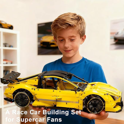 PIKARO Sports Race Car Building Set for Adults &amp Boys 2143 Pieces 1:10 MOC Collectible Model Car Kit for Display Racing DIY Kit Toy Set Birthday Gift for Kids Teens Ages 8-14 12-16