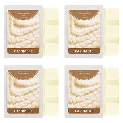 SCENTORINI Wax Melts, Cashmere Scent Wax Cubes 4 Pack, Summer Scent Soy Wax for Wax Warmer, Candle Making, Christmas Decoration and Home Fragrance