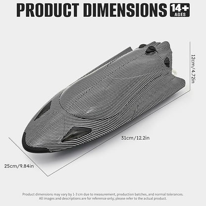 Rc Boat12 inch Big Remote Control Boats with LED Light40 KPH Fast RC Speed Boats with 2000mAh Battery Ideal Waterproof Toy Boats for Lakes &amp Pools &amp Salt Water Summer Toys for Adults