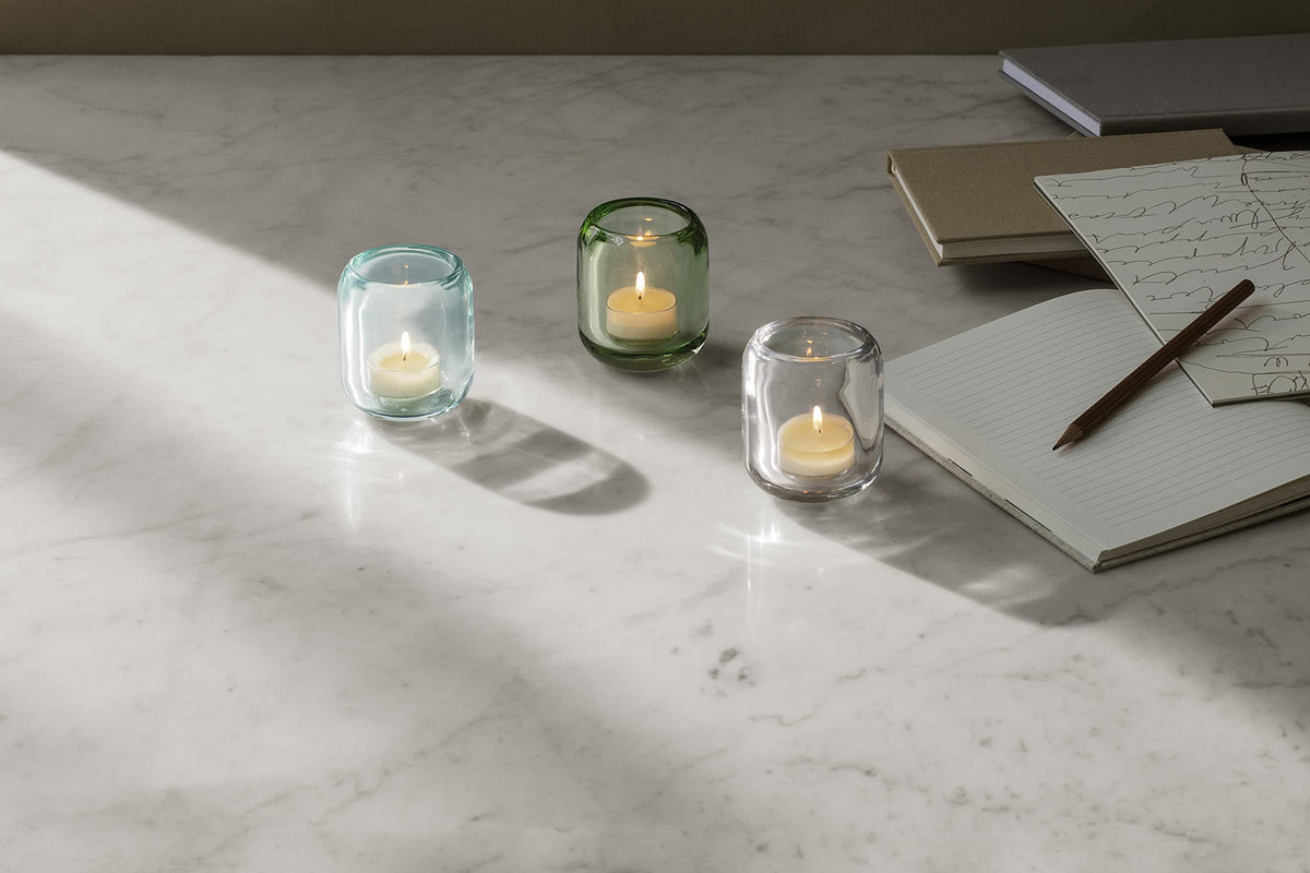 EVA SOLO Acorn Glass Candle Holder Clear Decorative Tea Light Holder Made of Coloured Glass Clear
