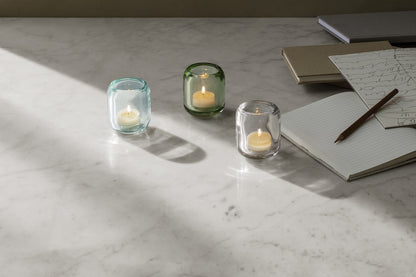 EVA SOLO Acorn Glass Candle Holder Clear Decorative Tea Light Holder Made of Coloured Glass Clear