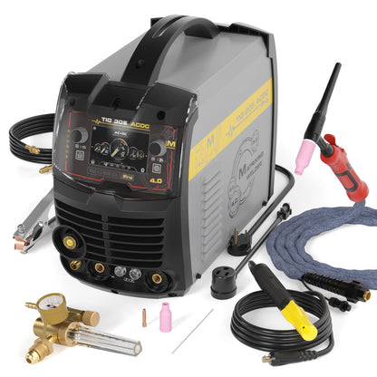 MATRIXINGWELDER TIG-205 PRO AC/DC TIG Welder 200Amp with Pulse, with LED Display, Aluminum TIG Welding Machine 110V/220V with HF/Lift TIG/Stick/MMA/SPOT