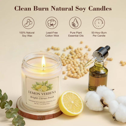 YINUO LIGHT 6 Pack Scented Candles Gift Set, 42 oz Soy Wax Glass Jar Candles for Home, Up to 300 Hour Burn, Aromatherapy Candle Set, Birthday Housewarming Gifts for Women Mom