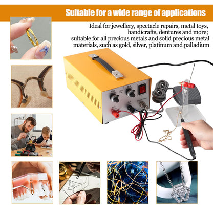 Jewelry Spot Welding Machine,30A Jewelry Soldering Welding Processing Tool,Professional Gold Silver Spot Welder, Electric Pulse Welding Tool for Welding Jewelry