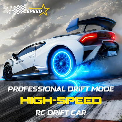 Lamborghini Remote Control Car 1:18 Scale Officially Licensed Lamboghini Toy Car Cool RC Cars Toys for 4 5 6 7 8 9 10 11 12 Year Old Boys Kids Adults Gifts 15km/h Fast RC Drift Car (White)