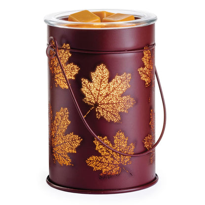Candle Warmers Etc. Vintage Bulb Illumination Fragrance Warmer- Light-Up Warmer for Warming Scented Candle Wax Melts and Tarts to Freshen Room, Fall Leaves
