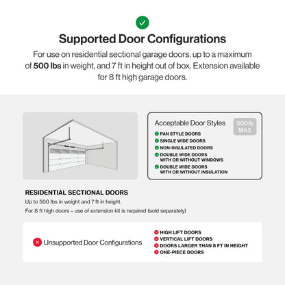 Genie 2055-LED Essentials Garage Door Opener, LED Bulbs Included, Ultra-Quiet Belt Drive Garage Door Opener