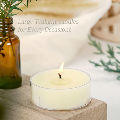 Vanilla Scented Tealight Candles 6Pcs, Natural Soy Tea Lights Candle - 8 Hour Long Burning with Essential Oil for Home Decor, Dinner, Weddings, Party