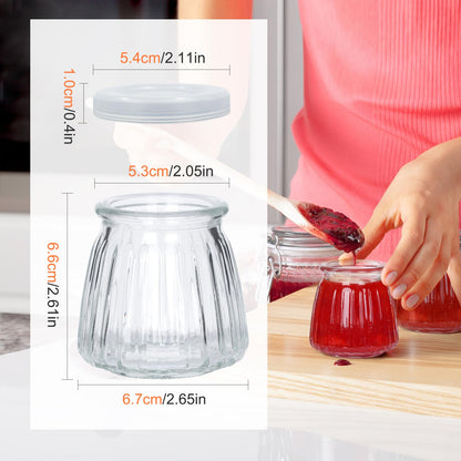 4oz Small Glass Jars 40Pack, Clear Glass Pudding Jars with PE Lids and Tags, Spice Jars/Glass Jelly Jars/Yogurt Jars/Small Jars with Lids (Set of 40)