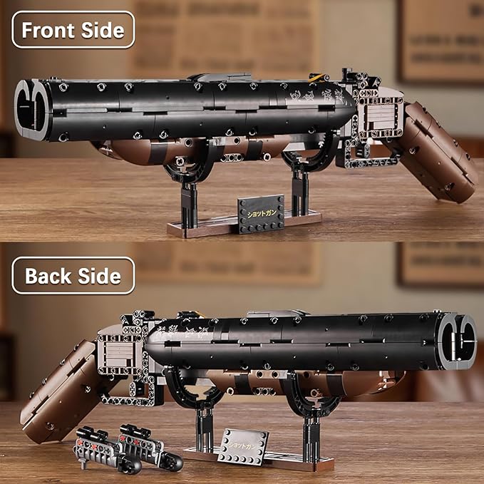 HIGH GODO Demon Anime Shotgun Building Block Set 890 PCS Model Guns Collection Model Building Bricks Set Shootable for Weapon Lovers Collectible Gifts Toys for Teens Adults 14+
