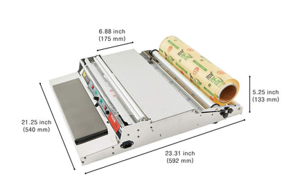 VisionTechShop VTH-500, 20 Inch / 500 mm Hand Wrapping Machine Film Wrapper for Food Packaging, Large Tray, MADE IN KOREA
