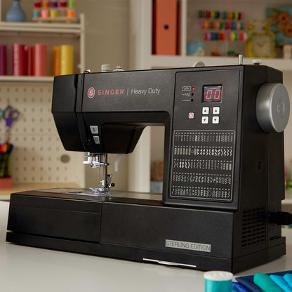 SINGER Heavy Duty 6600C Sterling Sewing Computerized Machine + Accessory | 100 Built-In Stitches Deliver 215 Stitch Applications| 60% More Power, 1100 Stitches/Min| Metal Frame, 6 One-Step Buttonhole