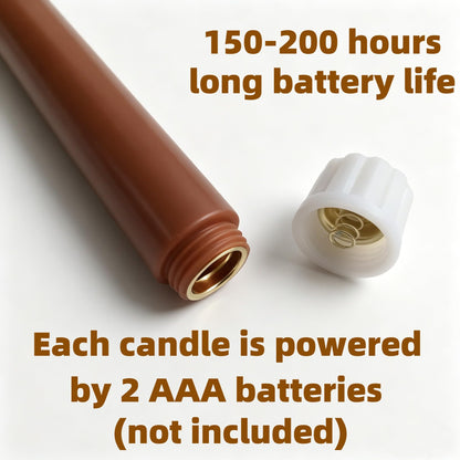 Ni-JASW Brown Flameless Taper Candles with Remote, Flickering Battery Operated LED Candlesticks Home Decor Set of 4