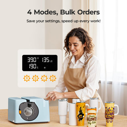 HTVRONT 2 in 1 A200 Auto Tumbler Heat Press Pro Kit - Full Cup Transfer Tumbler Press with Attachment, for 15-40oz Tumblers