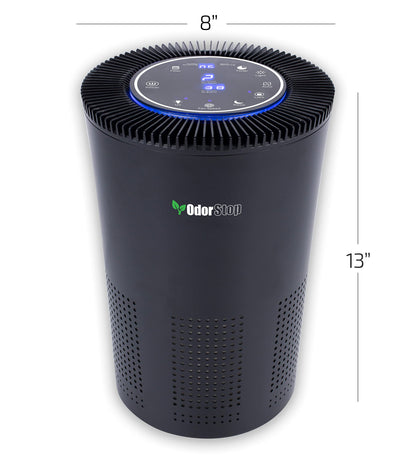 OdorStop OSAP5 HEPA Air Purifier for areas up to 1000 Sq Ft with H13 True HEPA Filter, Active Carbon, 5-Speed, Auto Mode, Sleep Mode, Child Lock, and Timer - Black