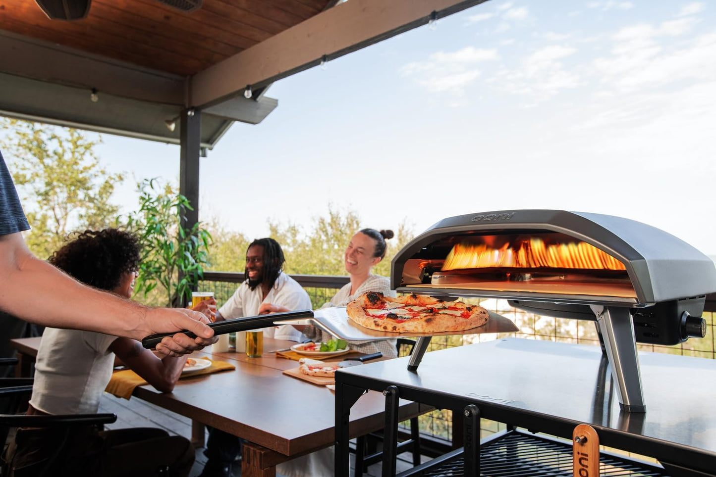 Ooni Koda 16 Propane Gas Pizza Oven - Essentials Pizza Oven Bundle - Includes 14" Pizza Peel and Infrared Thermometer