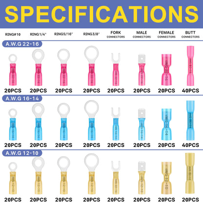 haisstronica 520PCS Connectors + 400PCS Connectors + Wire Stripper and Crimping Tool + Heat Gun