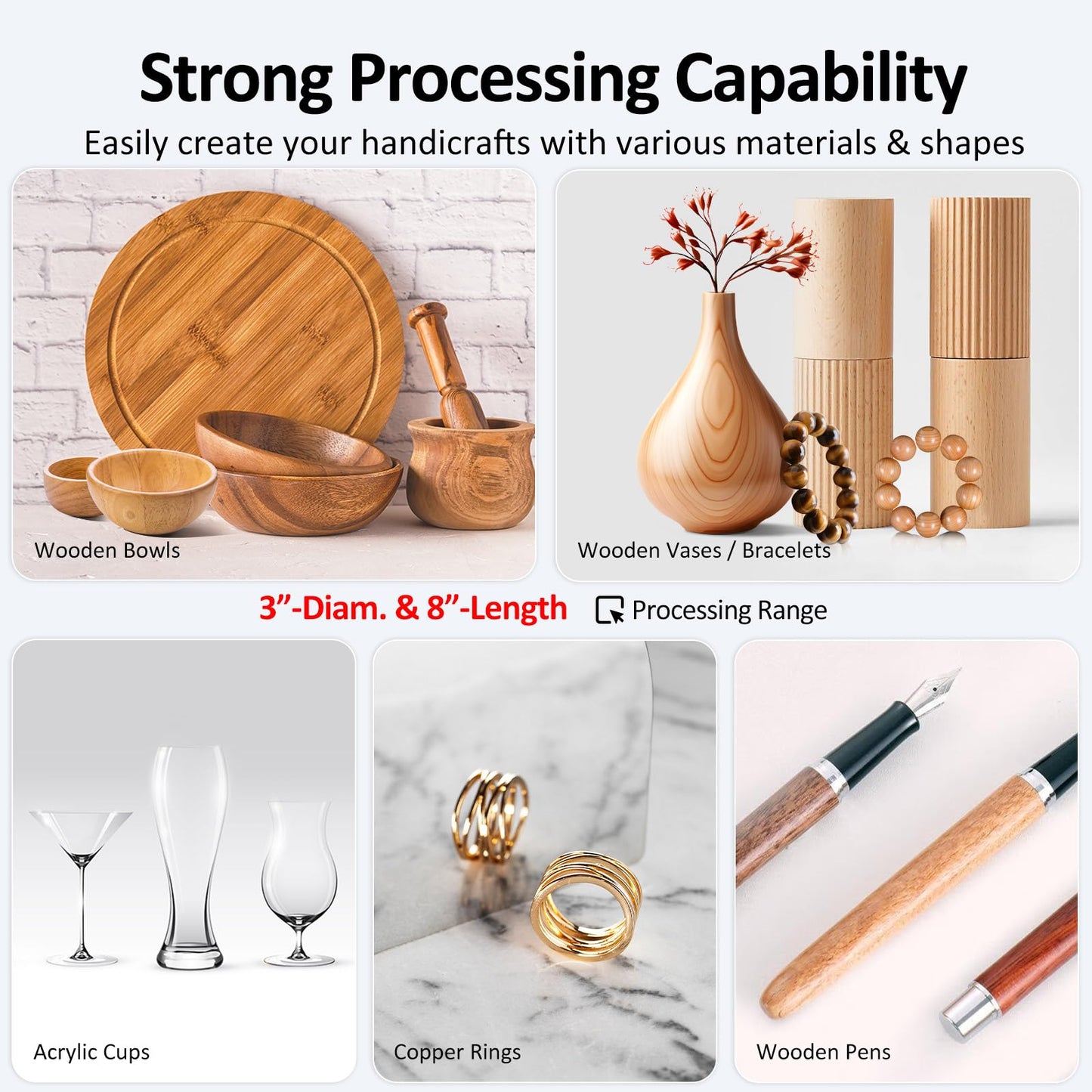 Mini Lathe, WM101A Mini Wood Lathe Machine, 24VDC 96W Power Lathe, Small Benchtop Lathe with Wood Turning Lathe Tools Kits, Infinitely Variable Speed, Professional for DIY Woodworking.