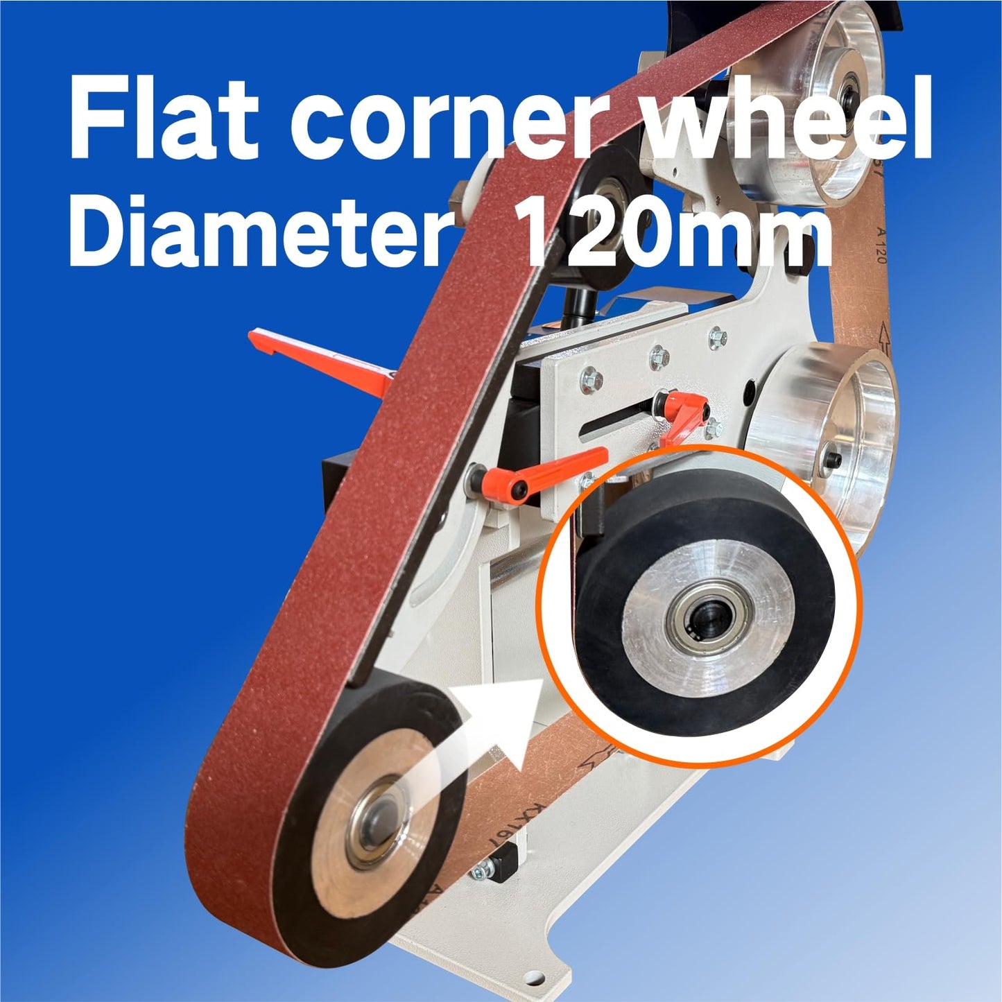 Belt Grinder Sander, 2x72 Inch Belt, 1500W Electric Motor with 2.2KW VFD, 2 sets of grinding kits with 3 grinding methods,Vertical and Horizontal operation includes 3 sanding belts.